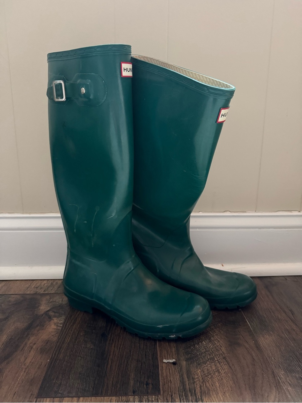 Hunter Dark Teal Tall Waterproof Rain Boots